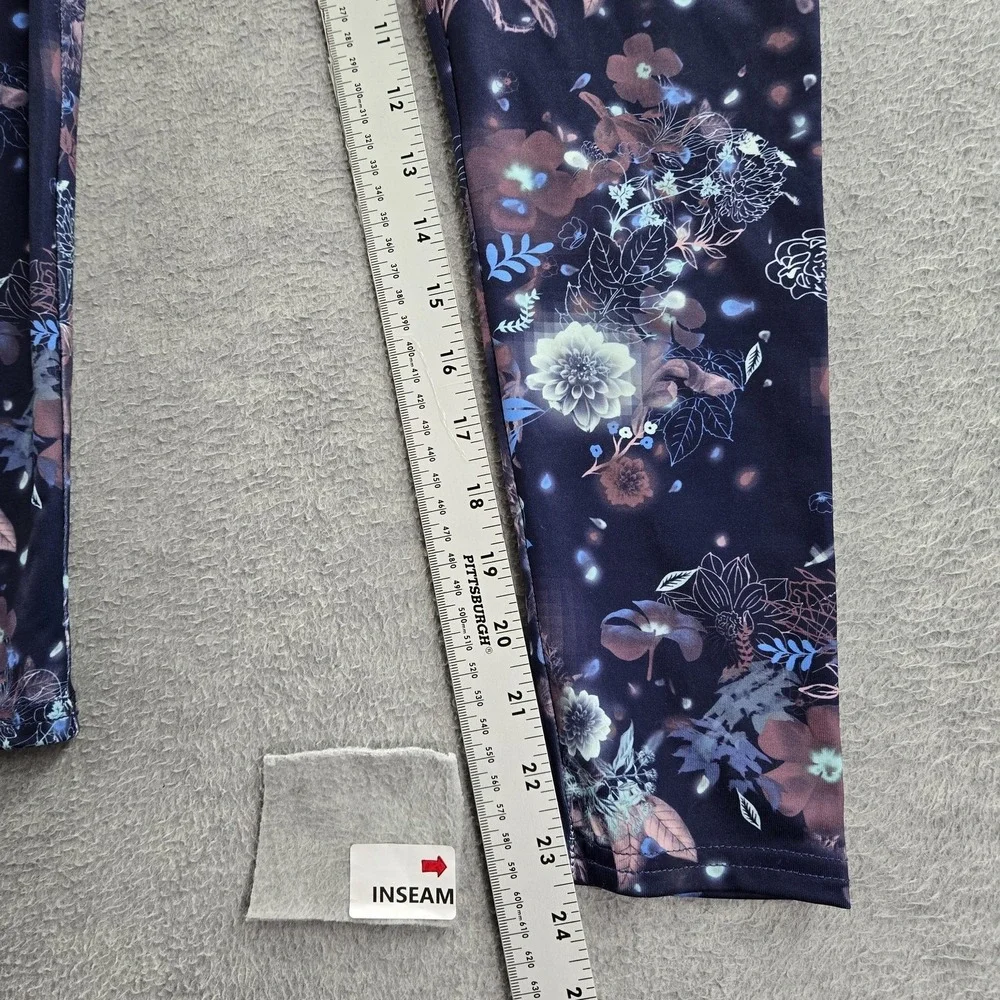 Converse Girl Activewear‎ Pants L Navy Floral Yoga Legging 24